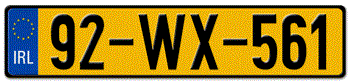 IRELAND EURO (EEC) LICENSE  PLATE  --