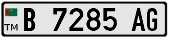 TURKMENISTAN LICENSE  PLATE  --