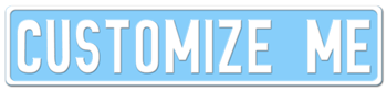EUROPEAN LIGHT BLUE LICENSE PLATE -- S/LETTERS IN WHITE