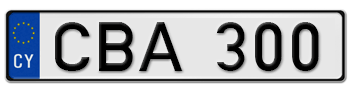CYPRUS (GREEK CYPRUS) EURO (EEC) LICENSE  PLATE ISSUED FROM MAY 1, 2004 TO PRESENT --