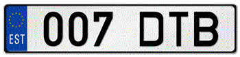 ESTONIA EURO (EEC) LICENSE  PLATE ISSUED FROM MAY 1, 2004 TO PRESENT --