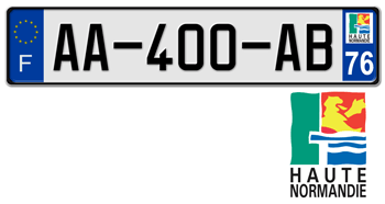 FRANCE REGION (HAUTE-NORMANDIE) 2009 ISSUE EURO (EEC) LICENSE PLATE PERFECT FOR YOUR BUGATTI, Citroën, RENAULT, PEUGEOT, OR SIMCA --