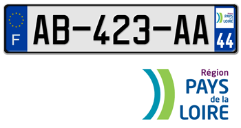 FRANCE REGION (PAYS-DE-LA-LOIRE) 2009 ISSUE EURO (EEC) LICENSE PLATE PERFECT FOR YOUR BUGATTI, Citroën, RENAULT, PEUGEOT, OR SIMCA --