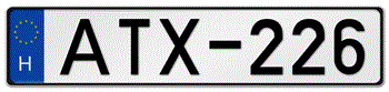 HUNGARY EURO (EEC) LICENSE  PLATE ISSUED FROM MAY 1, 2004 TO PRESENT --