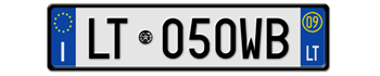 ITALY FRONT LICENSE PLATE - PROVINCE OF LATINA (LT) EURO (EEC) WITH REGISTRATION DATE 09 -   PERFECT FOR YOUR FIAT, LAMBORGHINI, BUGATTI, OR ALFA ROMEO --