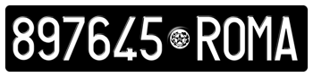 ITALY PROVINCE OF ROME(ROMA) -EURO (MINI)  FRONT LICENSE  PLATE ISSUED BETWEEN 1932 TO 1976. PERFECT FOR YOUR FERRARI, FIAT, LAMBORGHINI, BUGATTI, OR ALFA ROMEO -