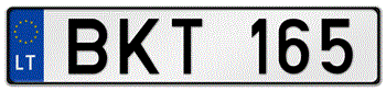 LITHUANIA EURO (EEC) LICENSE  PLATE ISSUED FROM MAY 1, 2004 TO PRESENT --