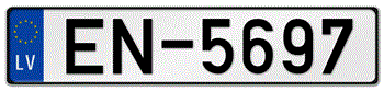 LATVIA EURO (EEC) LICENSE  PLATE ISSUED FROM MAY 1, 2004 TO PRESENT --
