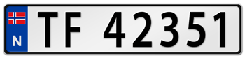 NORWAY  EURO LICENSE PLATE -
