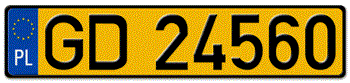 POLAND EURO (EEC) LICENSE  PLATE ISSUED FROM MAY 1, 2004 TO PRESENT