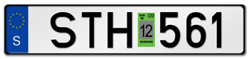 SWEDEN EURO (EEC) LICENSE  PLATE PERFECT