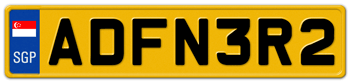 SINGAPORE EURO LICENSE  PLATE  --