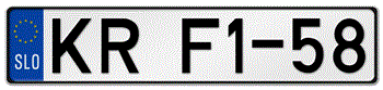 SLOVENIA EURO (EEC) LICENSE  PLATE ISSUED FROM MAY 1, 2004 TO PRESENT --