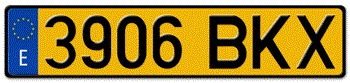 SPAIN (ESPANA) EURO (EEC) LICENSE  PLATE