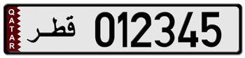 2012- ON SERIES QATAR EUROPEAN STYLE LICENSE  PLATE  --