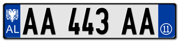 2011 ALBANIA EURO LICENSE  PLATE  --