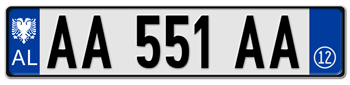2012 ALBANIA EURO LICENSE  PLATE  --