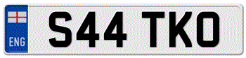 ENGLAND LICENSE PLATE FRONT   --