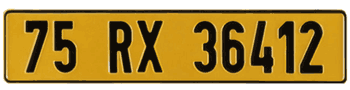 FRANCE EURO REFLECTIVE YELLOW REAR LICENSE PLATE ISSUED 1993 - 2000 PERFECT FOR YOUR BUGATTI, CITROËN, RENAULT, PEUGEOT, OR SIMCA --