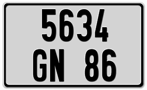 FRANCE EURO FRONT SQUARE LICENSE PLATE ISSUED FROM 1993 -