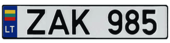 LITHUANIA FLAG EURO LICENSE  PLATE  --