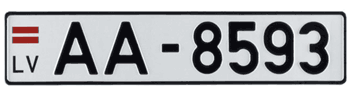 LATVIA EURO LICENSE  PLATE  --