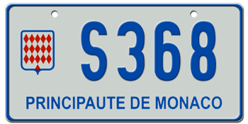 MONACO EURO LICENSE  PLATE --