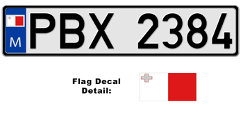 MALTA EUROSTYLE LICENSE  PLATE  --