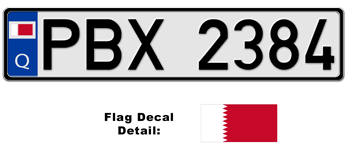QATAR EUROSTYLE LICENSE  PLATE  --
