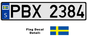 SWEDEN EUROSTYLE LICENSE  PLATE  --