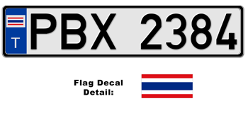 THAILAND EUROSTYLE LICENSE  PLATE  --
