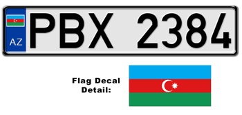 AZERBAIJAN EUROSTYLE LICENSE  PLATE  --