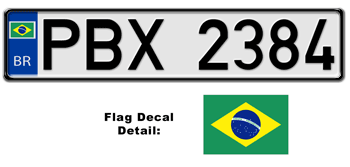 BRAZIL EUROSTYLE LICENSE  PLATE  --