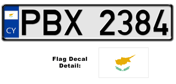 CYPRUS EUROSTYLE LICENSE  PLATE  --