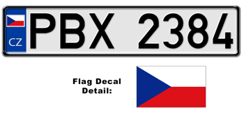 CZECH EUROPEAN LICENSE  PLATE  --