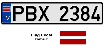LATVIA EUROSTYLE LICENSE  PLATE  --