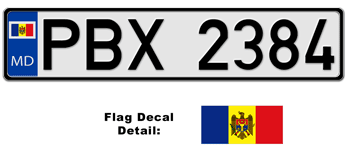MOLDOVA EUROSTYLE LICENSE  PLATE  --