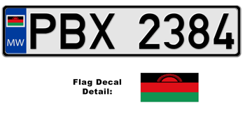 MALAWI EUROSTYLE LICENSE  PLATE  --