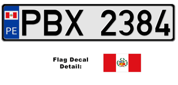 PERU EUROSTYLE LICENSE  PLATE  --