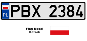 POLAND EUROSTYLE LICENSE  PLATE  --