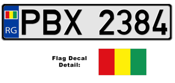 GUINEA EUROSTYLE LICENSE  PLATE  --