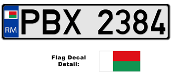 MADAGASCAR EUROSTYLE LICENSE  PLATE  --