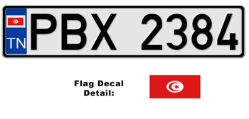 TUNISIA EUROSTYLE LICENSE  PLATE  --