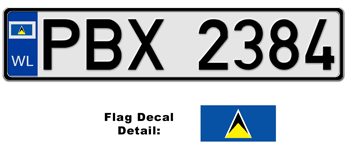 SAINT LUCIA EUROSTYLE LICENSE  PLATE  --