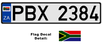 SOUTH AFRICA EUROSTYLE LICENSE  PLATE  --