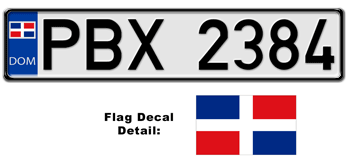 DOMINICAN REPUBLIC EUROSTYLE LICENSE  PLATE  --