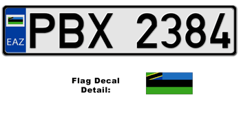 ZANZIBAR EUROSTYLE LICENSE  PLATE  --