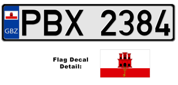 GIBRALTAR EUROSTYLE LICENSE  PLATE  --