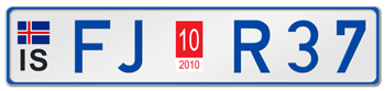 ICELAND LICENSE  PLATE