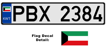 KUWAIT EUROSTYLE LICENSE  PLATE  --